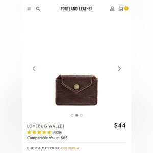 Portland Leather Lovebug Wallet in Coldbrew